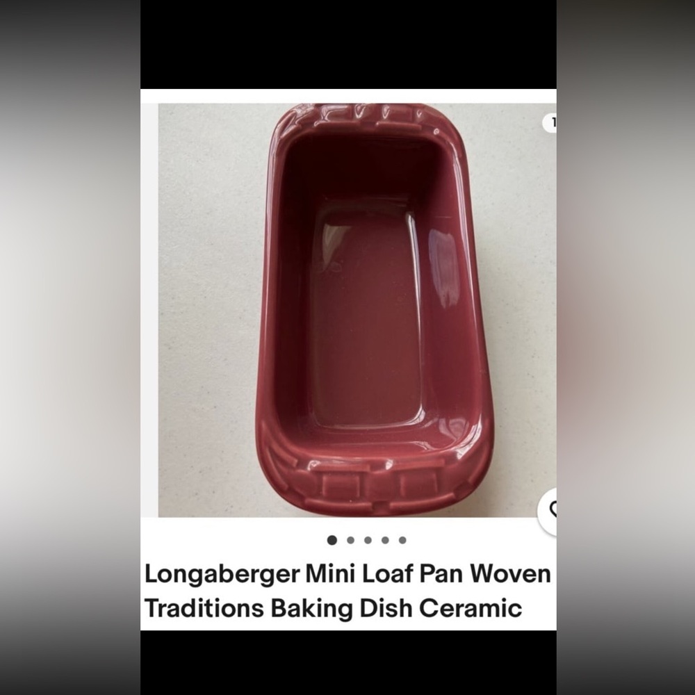 Longaberger woven traditions mini loaf pan